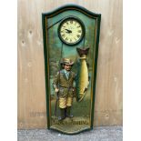 Large Salmon Fishing Wall Clock