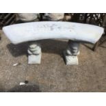 Concrete Garden Bench on Squirrel Supports