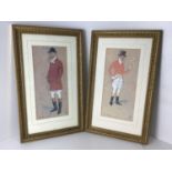 Pair of Deco Era Prints - Hunting Caricatures "The Sportsman and The Spoony" (The Spoony No Glass)