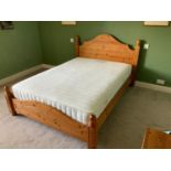 Pine Double Bed and Mattress