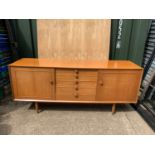 Retro Sideboard with Cupboards and Drawer - 158cm W x 47cm D x 73cm H