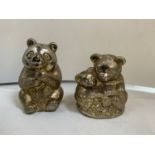 2x Metal Bear Money Boxes