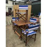 Folding Garden Table with 4x Directors Chairs