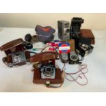 Yashica Movie Camera, Boots Pacemaker, 35 Kodak Retinette King Penguin and Cameras Accessories