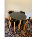 Modern Circular Table and 4x Chairs - 90cm Diameter