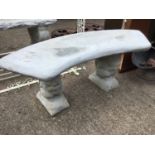 Concrete Garden Bench with Squirrel Supports