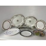 2x Leighton Pottery Meat Plates, 2x Royal Worcester Christmas Plates and Portmeirion Fish Dish etc