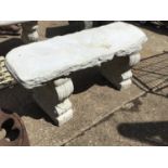Concrete Garden Bench with Ornate Supports