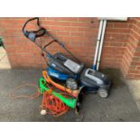 Lawnmower and 2x Strimmers