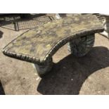 Concrete Garden Bench on Ornate Supports