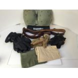Military Kneepads, 3x Pairs of Gloves and Belt etc