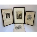 Framed Lined Drawings - York, Durham, Quimper and Hanover