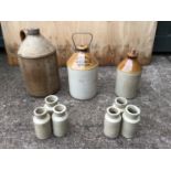 3x Stoneware Flagons and Bottles