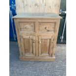 Solid Pine Cupboard - 90cm W x 62cm D x 110cm H