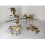 New Old Stock - Brass Unicorn, Dog, Horse and Duck Welcome Key Hooks