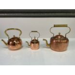 3x New Old Stock Copper Kettles