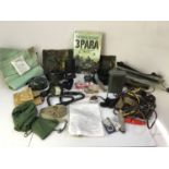 Military Paraphernalia - Compasses, Whistle, Penknife, Sewing Kit and Carabiners etc