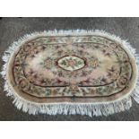 2x Chinese Rugs - Oval - 152cm x 92cm and Rectangular 159cm x 59cm