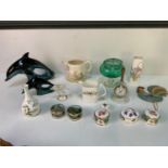 Bone China, Trinket Boxes, Dolphin Ornament and Jugs etc