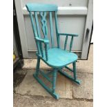 Painted Wooden Rocking Chair