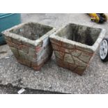 Pair of Concrete Planters