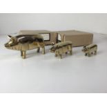 New Old Stock - 2x Brass Pig Families