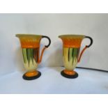 Pair of Myott Hand Painted Art Deco Jugs