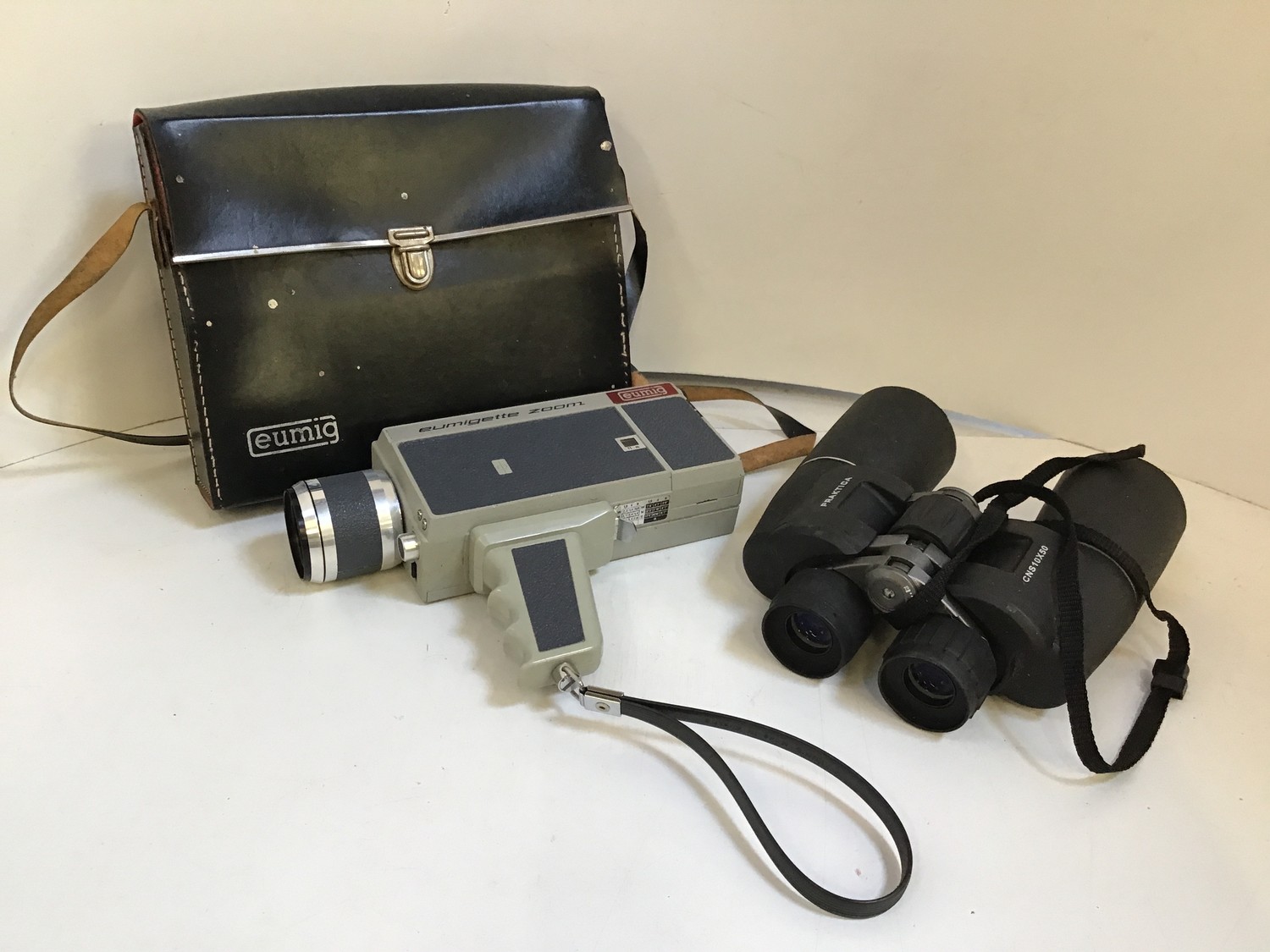 Eumigette Zoom Movie Camera in Case and Praktica Binoculars