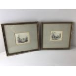 2x Sant' Agnello Miniature Pictures - Greenwich Hospital and Stowling School