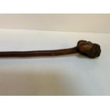 Walking Stick with Carved Head - 92cm Long