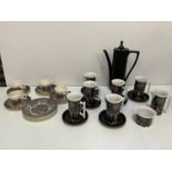 Portmeirion Magic City Coffee Set and Staffordshire Coaching Taverns Plates, Cups and Saucers