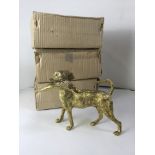 New Old Stock - 3x Brass Dog with Pheasant