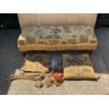 Footstool, Cushion, Curtain Ties and Throw etc