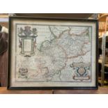 Framed Map - Warwickshire