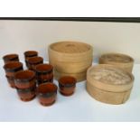 Chinese Bamboo Steam Baskets and Terracotta Serving Pots