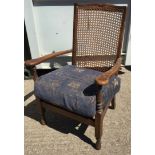 Cane Backed Wooden Armchair