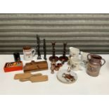 Collectables - Graduating Jugs, Butter Pats and African Wooden Figures etc