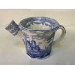 Blue Band White Transfer Print Spittoon - 10cm High