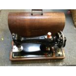 Wood Cased Singer Sewer with Key
