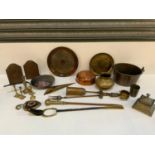 Quantity of Brassware to include Inkwell