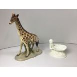 Royal Worcester Cherub and Giraffe Ornament