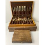 Boxed Bronze Cutlery Set and 2x Empty Cutlery Boxes