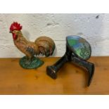 Cockerel Door Porter and Painted Shoe Last