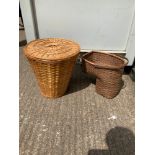 Wicker Laundry Basket and Stair Basket