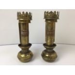Pair of Brass G. W. R Sconces - No Glass or Lids