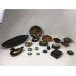 Quantity of Treen Trinket Boxes and Dishes with Pill Boxes
