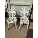 Pair of Painted Metal Garden Chairs