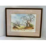 Signed Framed Watercolour - Visible Picture 28cm x 20cm