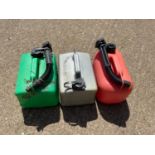 3x Plastic Petrol Cans