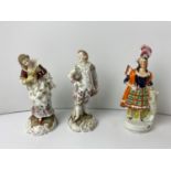 Staffordshire Flat Back and 2x Other Figurines with Mark to Base